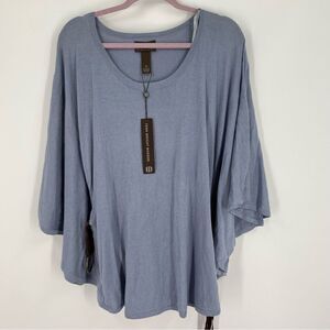 Fenn Wright Manson Women’s Scoop Neck Bat Sleeve Belted Sweater Blue size M